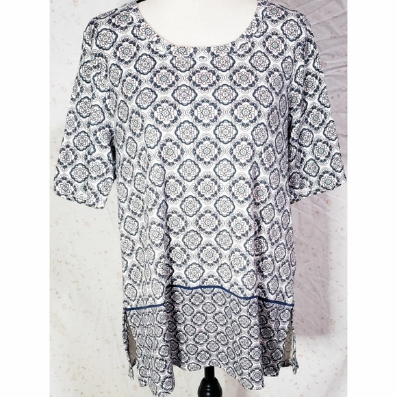 J. Jill Tops J Jill Pima Scoop Neck Elbow Sleeve Tee Shirt Top